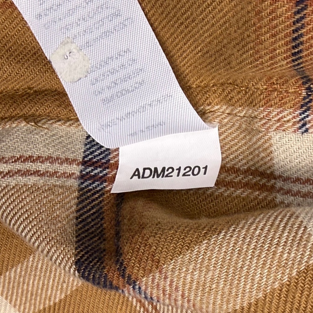 Alpine Design Mens Plaid Flannel Shirt Tan Cream Navy Button Down Large - Picture 8 of 8